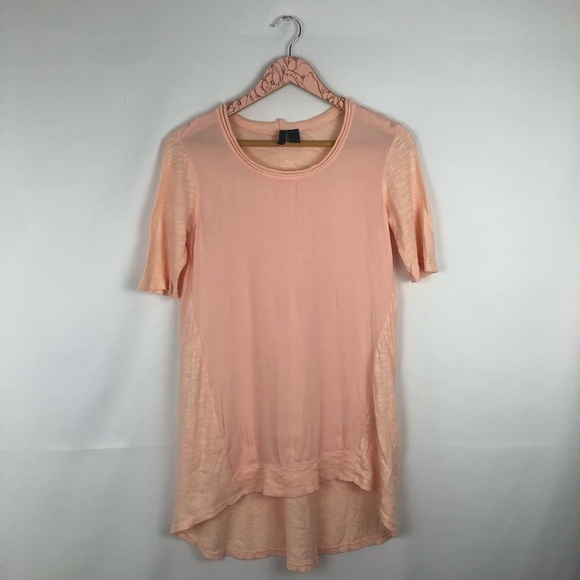 Women's Anthropologie Left of Center Pink Ellesmere Short Sleeve Tunic Top Sz XS - Picture 2 of 6